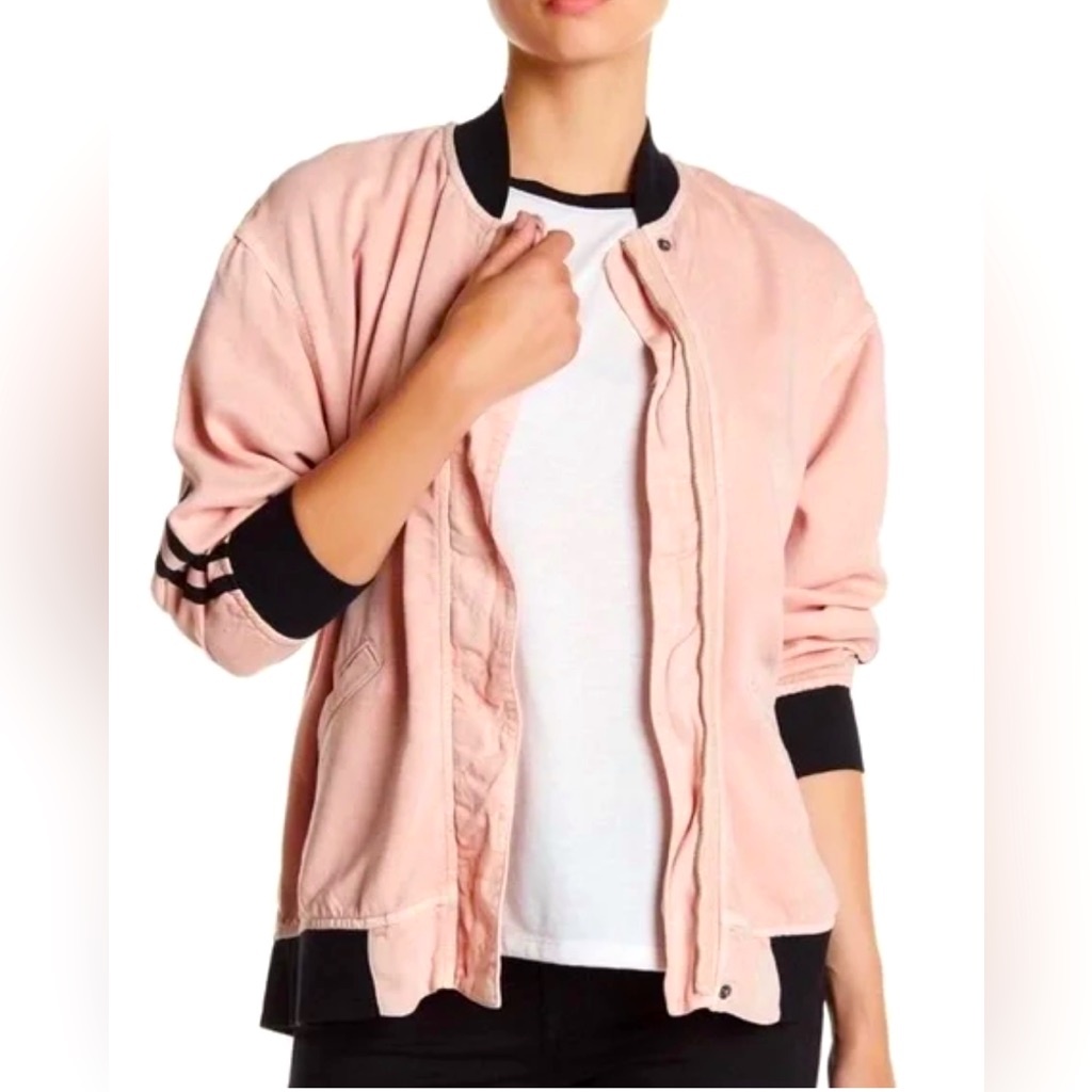 Hudson Nova Varsity Bomber Jacket Nwt Sun Kissed Pink Size S
